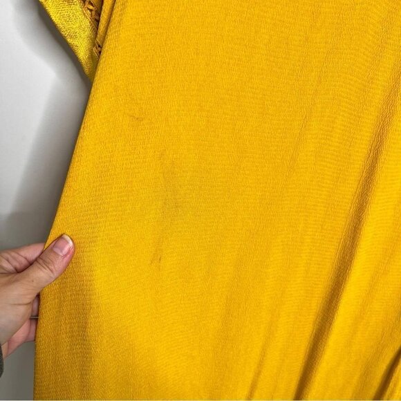 Maeve Anthropologie Womens Size XS Verdet Gold Swing Mini Dress FLAW Stretch - Picture 11 of 15